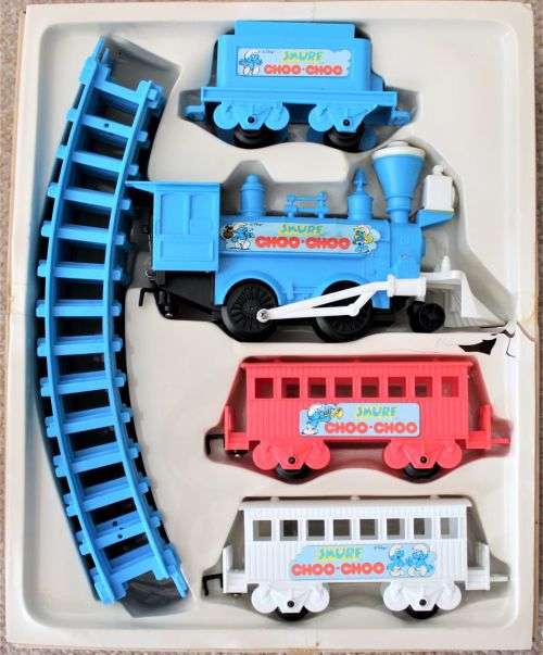 Vintage 1981 - Smurf Durham Locomotive Train Set - Battery Operated - Licensed