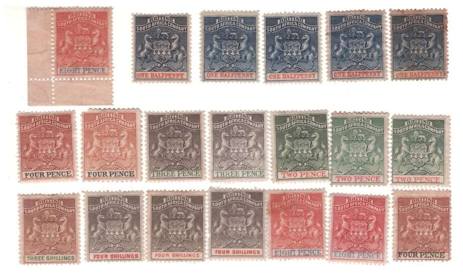 BSAC - 1892-94 20x British South Africa Company Stamps - High Value!