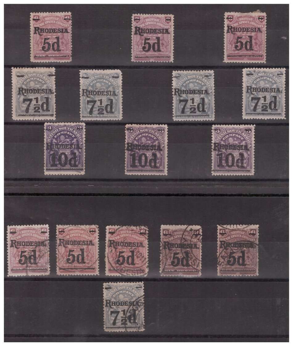 Rhodesia - 1909-1911 - 10x Unused & 6 Used  Overprint Stamps