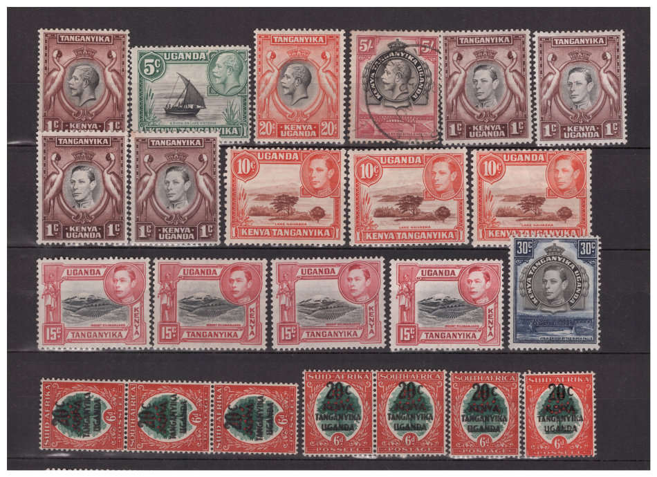 KUT - Kenya, Uganda & Tanganyika 1935-53 Selection Mint & Used