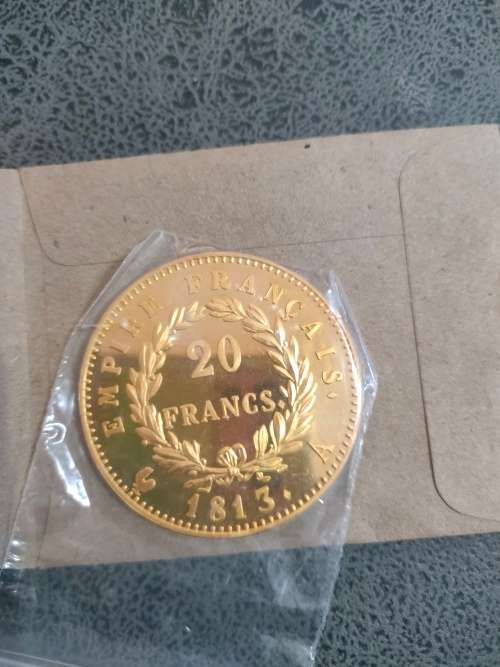 Napoleon Empereur sterling silver coin dated 1813. 20 Francs