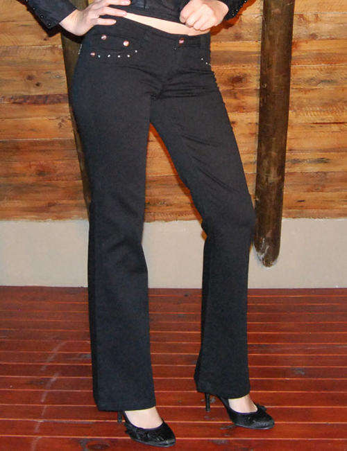 Black cotton stretch party fancy pants size 8