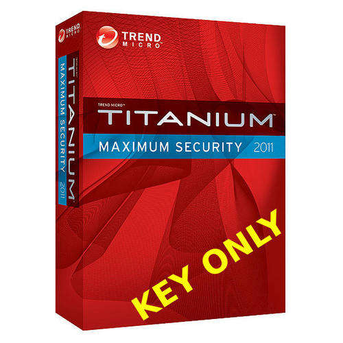 Trend Micro Titanium Maximum Security 2011 - 3 PC, 1 year protection (PRODUCT KEY ONLY)