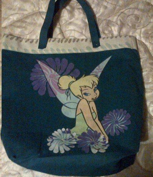 Reversable TINKERBEL Tote bag. Free Tinkerbell goodies with bag!!!