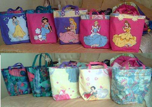 CARTOON TOTE BAGS -  Snow White, Jasmine, Sleeping Beauty, Belle, Cinderella