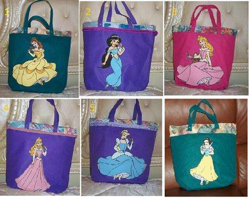 Disney Cartoon Tote Bags. Comes with Freebies!! Great gift for a special little girl!