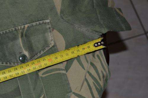 Rhodesian Short Sleeve Camo Shirt with Army breast badge and Sergeant stripe.