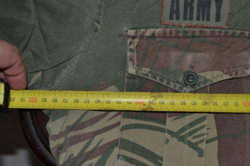 Rhodesian Short Sleeve Camo Shirt with Army breast badge and Sergeant stripe.