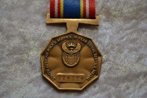 SAPS 10 Year Loyal Service Medal. Full size medal.