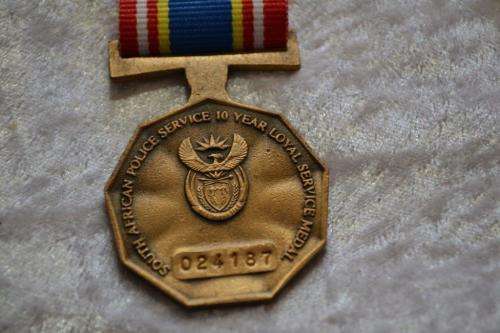 SAPS 10 Year Loyal Service Medal. Full size medal.