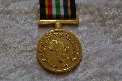 SAPS Soccer World Cap Medal. Full size medal.