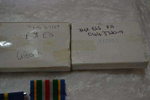 Full Size SAPS medal group of 4 to W/O P.A. Els. With issue boxes.