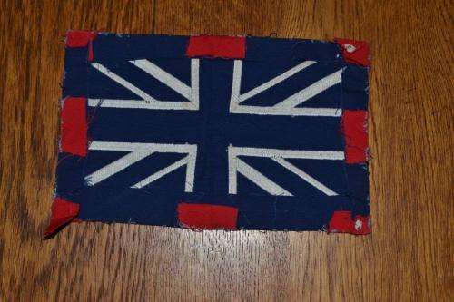 Union Jack cut from old Rhodesian Flag. 22 Cm x 14 Cm.