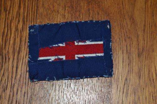 Union Jack cut from old Rhodesian Car pennant. 11 Cm x 7 Cm.