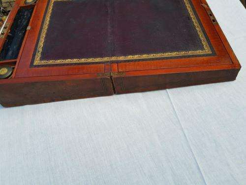 Beautiful Writing slope with Original ink bottles. Needs some work to outside.