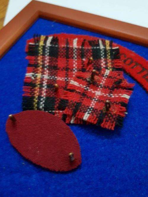 Transvaal Scottish Badges on tartan backings. All lugs intact.