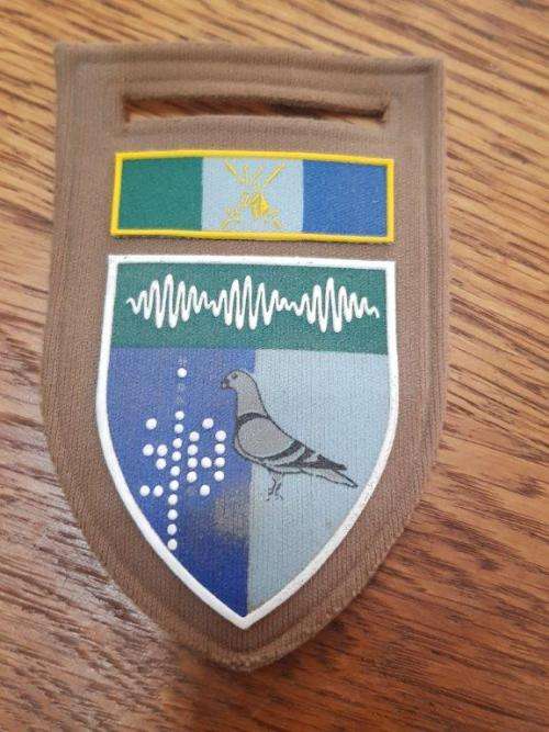 2 Signal Regiment Shoulder Flash with Directorate Signals command bar. No Pin.