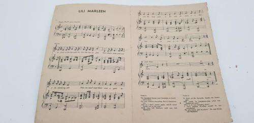 Original WWII 8th Army Lili Marleen Music sheet.