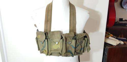 Rhodesian Fereday and Sons Chest Webbing. Painted Camo.