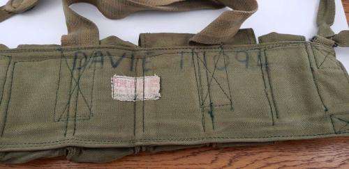 Rhodesian Fereday and Sons Chest Webbing. Painted Camo.