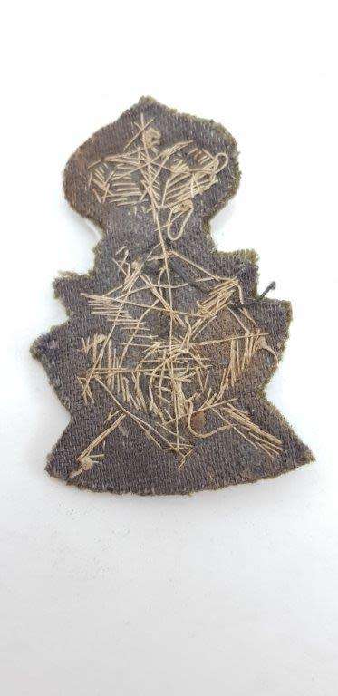 Italian WWII Assault Troop CM Officer's Cap Badge. Moth Holes.