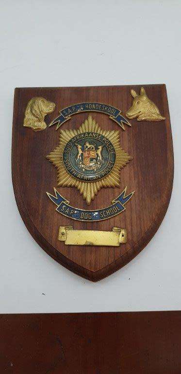 Old South African Police Dog School Plaque.
