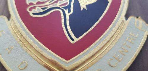 SADF Dog Centre Plaque. Plaque has crazing to the Lucite.