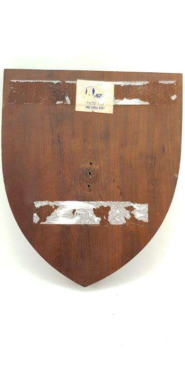 SADF Dog Centre Plaque. Plaque has crazing to the Lucite.