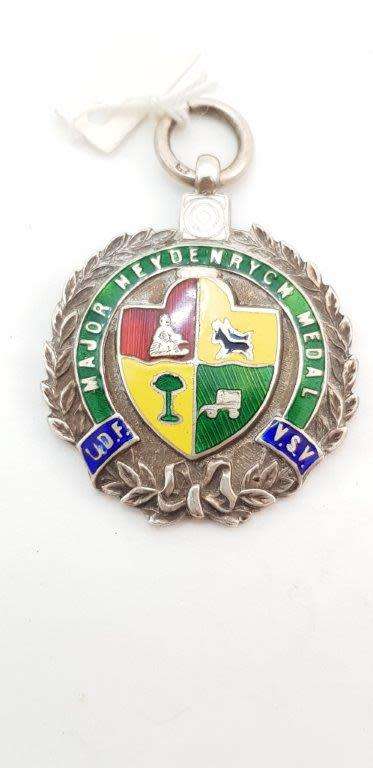 Silver Shooting medal. 30 mm diameter 19 Grams. Major Heydenrych Medal UDF.