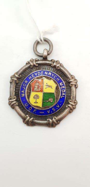 Silver Shooting medal. 25 mm diameter 11 Grams. Major Heydenrych Medal UDF.