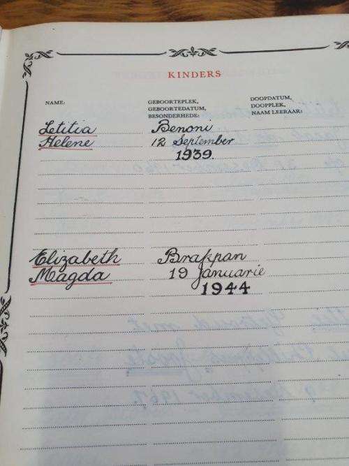 1953 Familie Bybel Labuschagne and Spies Family.