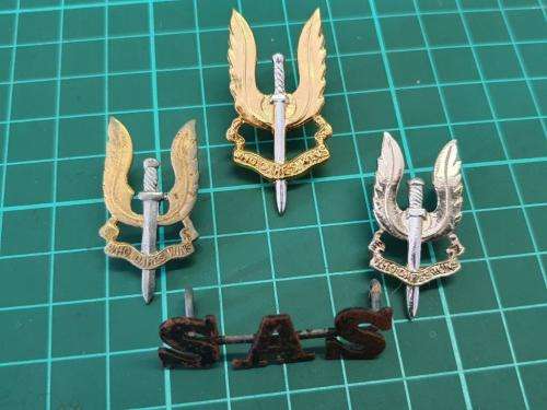 Rhodesian SAS Special Air Service Cap and collar badges.
