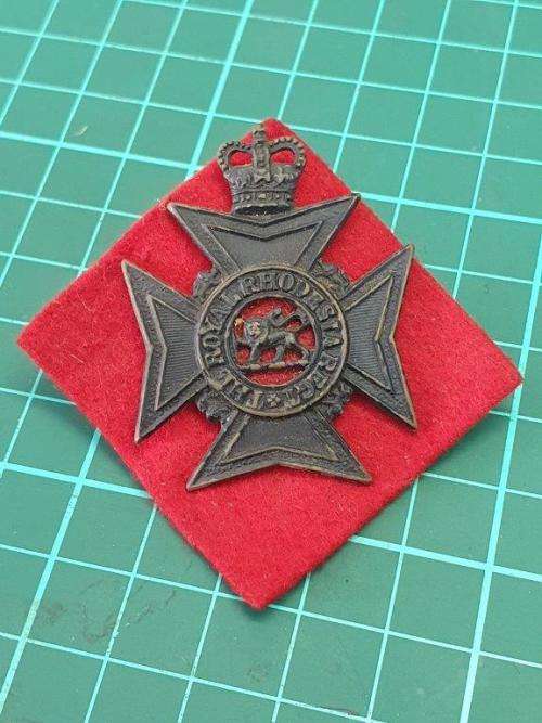 The Royal Rhodesia Regiment cap badge.