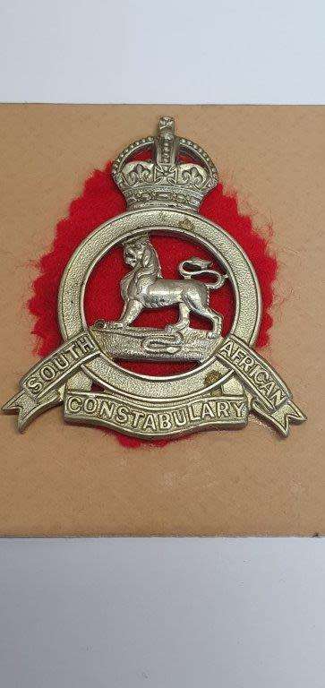 South African Constabulary W/M Slouch Hat Badges. Worn 1902-1908. Owen 1850. No lugs.