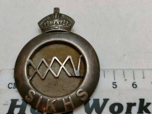 Rare XXXV Sikhs Pagri badge 1901-1922.