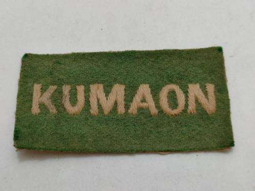 Kumaon Regiment Indian Army cloth shoulder title.