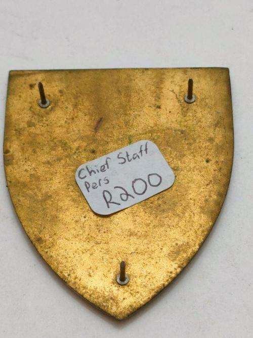 Chief of Staff Personnel Shoulder Flash. Pins intact. Yellow type.