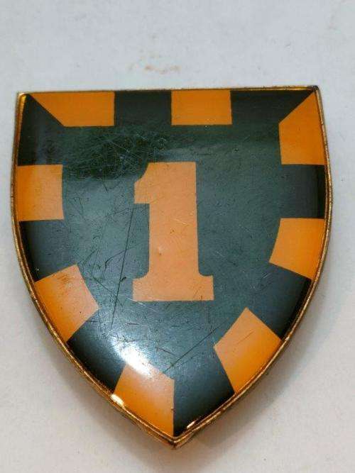 1 SAI Shoulder Flash. Pins intact. Yellow Type