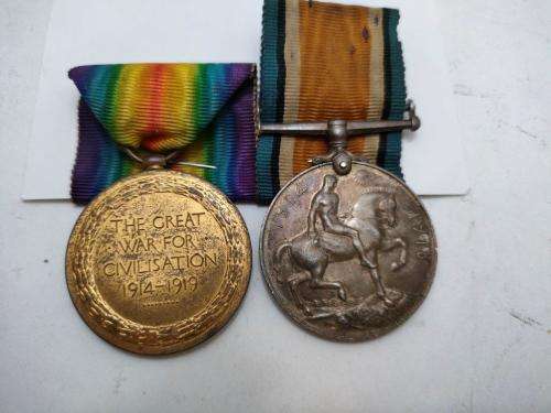 WWI Medal pair awarded to Lt. Ivor Evans Royal Garrison Artillery