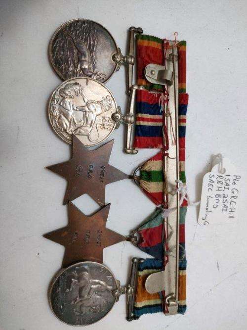 WWI and WWII Medal group awarded to Cpl G.R.C Hill 2nd SAI and SAEC tunneling Company.