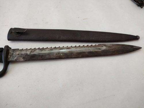 German South West Africa KS98 Sawback Bayonet with matching numbers. 1907 Erfurt KS1958