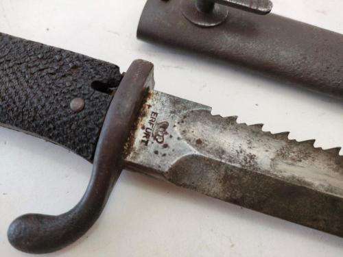 German South West Africa KS98 Sawback Bayonet with matching numbers. 1907 Erfurt KS1958