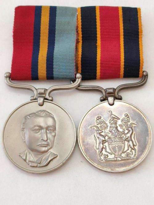 Rhodesain RGSM and BSAP Faithfull Service medal awarded to 12300 T F/R De Witt L