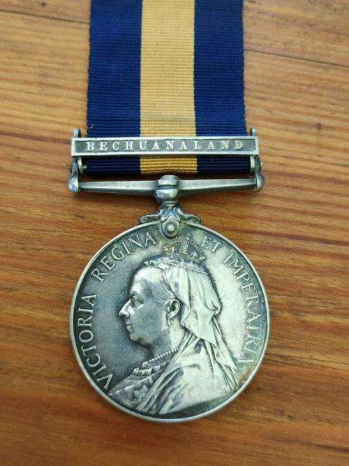 Cape of Good Hope General Service Medal awarded to Pte J Baker DEOVR. Bar Bechuanaland.
