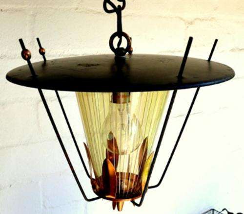 RETRO COPPER AND METAL CEILING LIGHT ON CHAIN,Pls check pics etc..