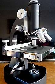 PROFESSIONAL MICROSCOPE ,"UNIVERSAL"DIFFERENT  ACCESSORIES & LOCKABLE BOX.EXC. COND.