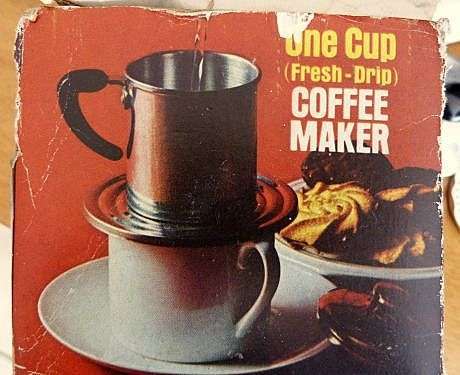 VINTAGE ITALIAN "ONE CUP COFFEE MAKER",BOXED.CONDITION AS NEW.