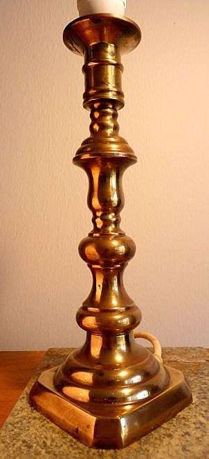 ANTIQUE LAMP BASE, SOLID BRASS,EXCELLENT CONDITION