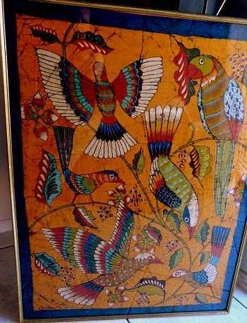 BIG DECORATIVE BATIK PICTURE,VINTAGE