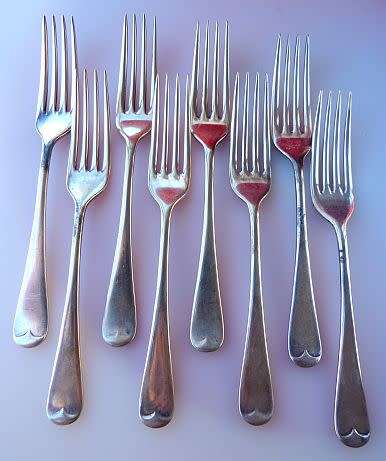 VINTAGE CUTLERY, SET OF EIGHT FORKS